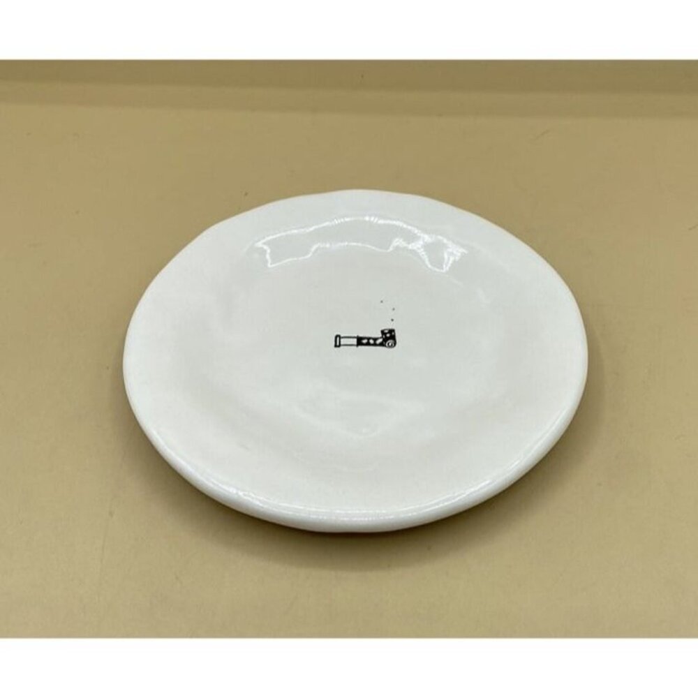 Vintage Rae Dunn 6” Party Popper Motif Plate Dimpled Farmhouse Magenta READ